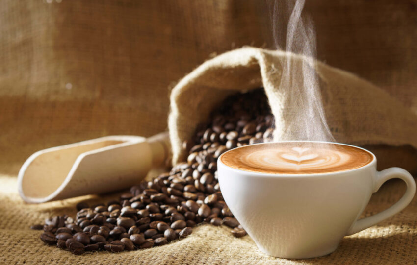 Coffee Cup with Roasted Coffee Beans